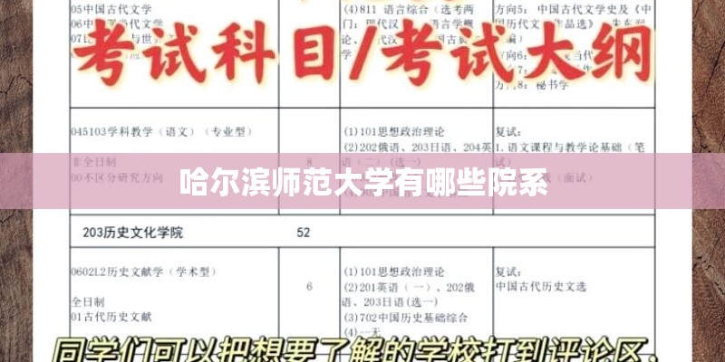 哈尔滨师范大学有哪些院系