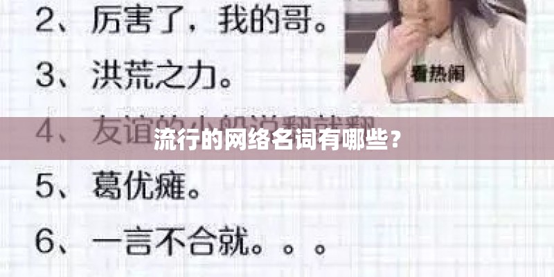 流行的网络名词有哪些? 流行的网络名词有哪些?