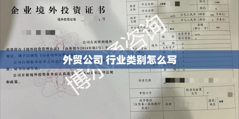 外贸公司 行业类别怎么写