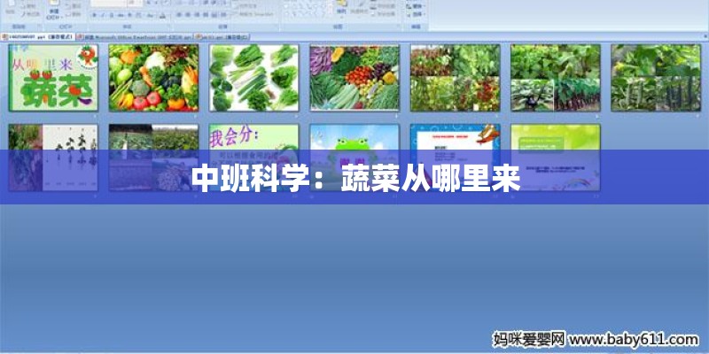 中班科学：蔬菜从哪里来